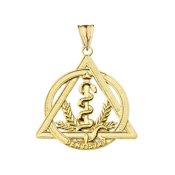 10k Solid Gold Dentistry Symbol Pendant Charm